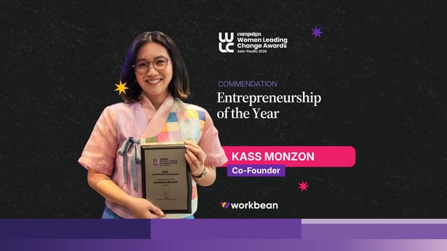 Redefining Employer Branding: Workbean Co-Founder Kassandra Monzon Recognized at Women Leading Change Awards Asia 2026